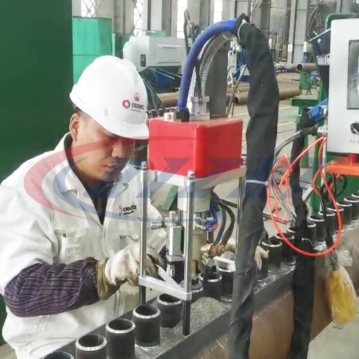 Automatic header and stub welding machine (SAW)