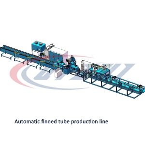 Línea automática de producción de tubos con aletas.