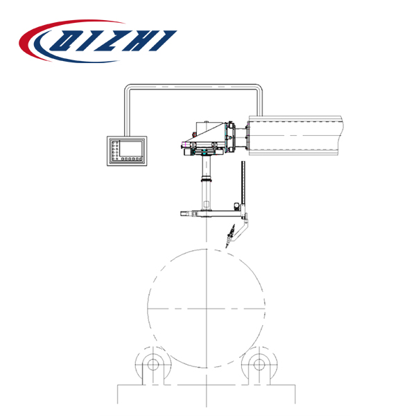 Automatic CNC pressure vessel / boiler nozzle flame cutting machine