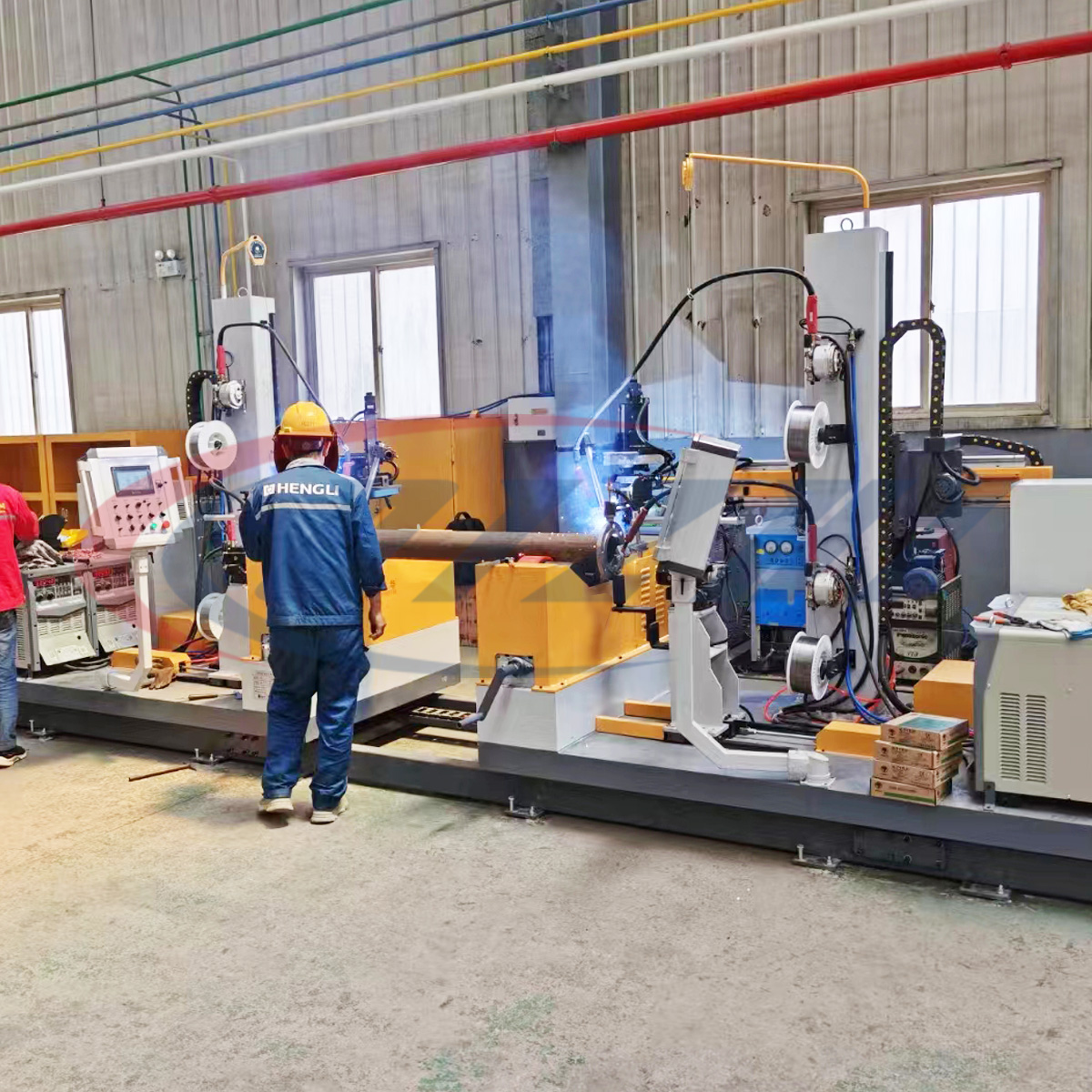 Automatic slip on flange welding machine